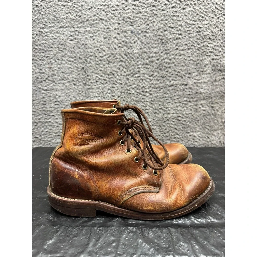 Chippewa Handcrafted Leather‎ Lace Up Workwear Ankle Boot Brown Mens Size 9D US